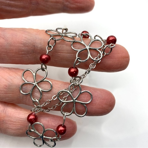 Necklace Bundle of Six Silver Tone Black + Bracelet - Picture 4 of 12